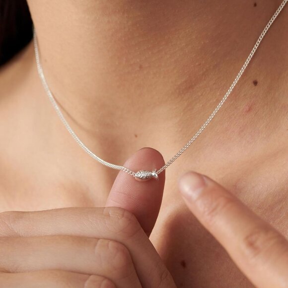 ⚡Silver Necklace Dragon Dragonfly Turtle Snake Pendant Simple Cute Trendy Plated - Picture 4 of 6